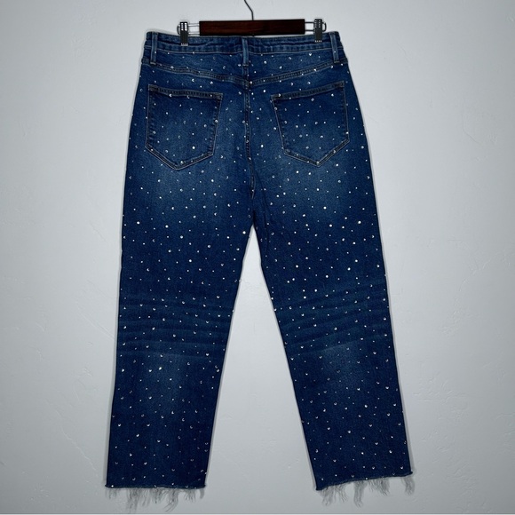 DRIFTWOOD Rhinestone Studded Blue Jeans Royce Size 31/27 Festival Sparkle - Picture 2 of 13